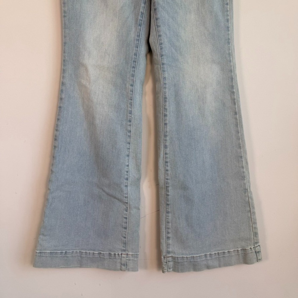 Judy Blue Wide Leg Jeans Size 28 Blue Boho Stretch High Rise - Picture 3 of 10